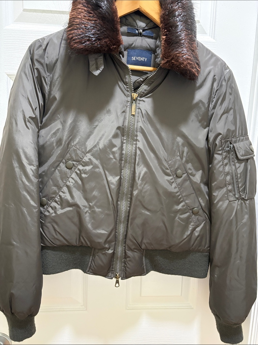 Seventy Bomber Jacket in brown with Fur Collar